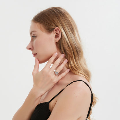 Anillo de Moissanita de Lujo S925