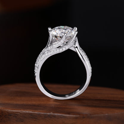 Anillo de Moissanita de Lujo S925